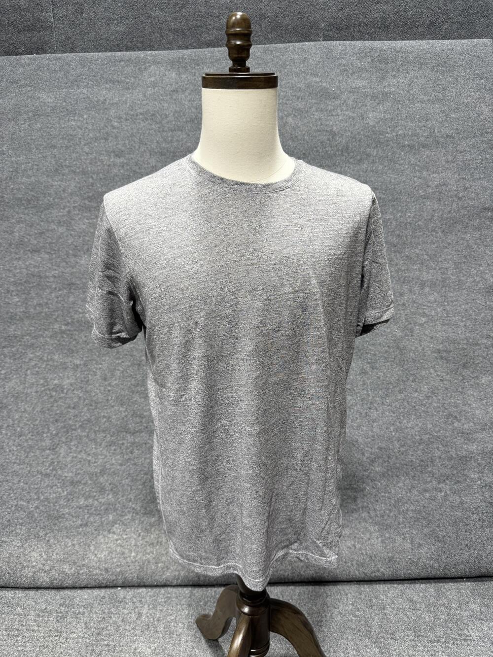 Fabletics Shirt Mens Large Gray Solid Lightweight Tagless Athletic Tee Top